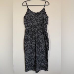 Old Navy Black Leopard Print Midi Dress